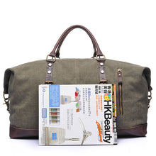 Load image into Gallery viewer, Explorer Canvas Genuine Leather Weekender Duffle bag - trendyful
