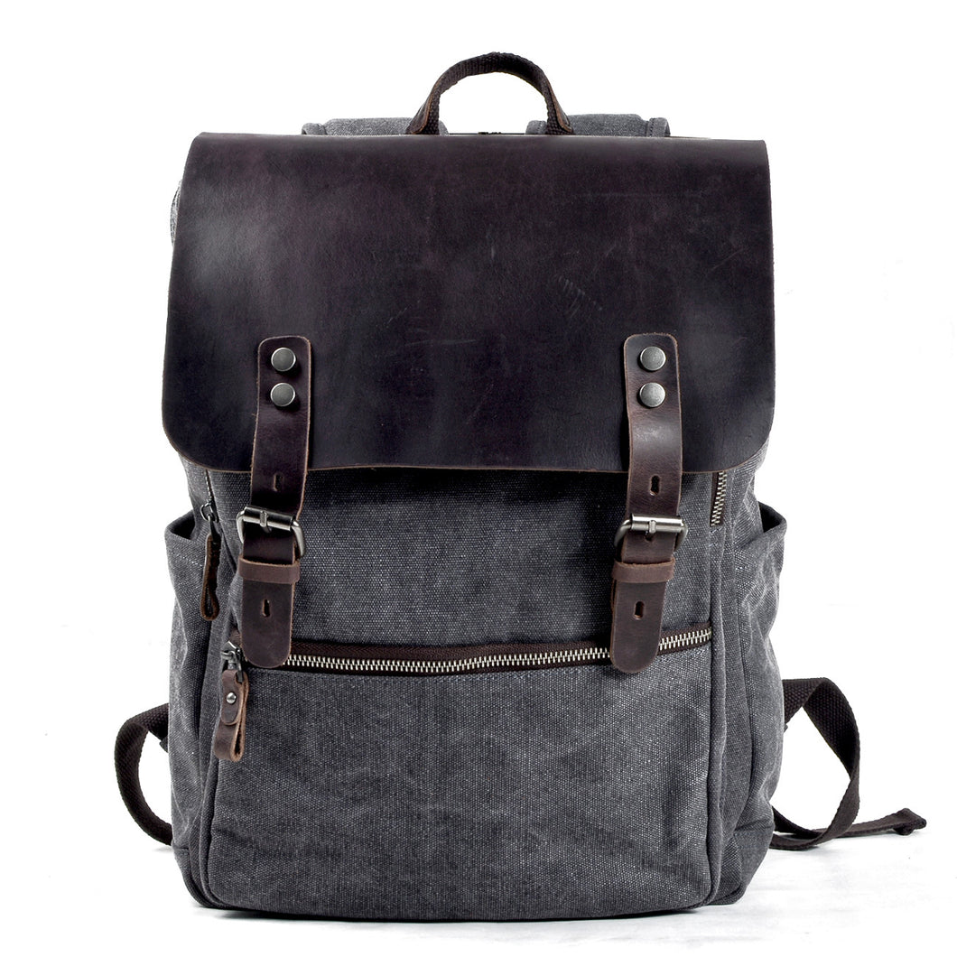 canvas-leather-backpack-trendyful
