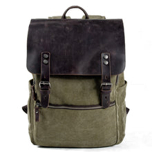 Load image into Gallery viewer, canvas-leather-backpack-trendyful