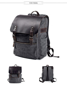 canvas-leather-backpack-trendyful