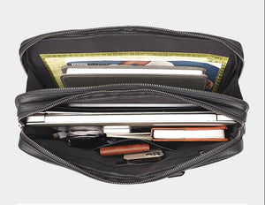 Calgary Genuine Leather Messenger Bag - trendyful