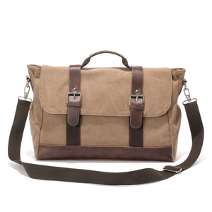 Cheggio Canvas Messenger Bag | Laptop Bag | Satchel Bag 14" - trendyful