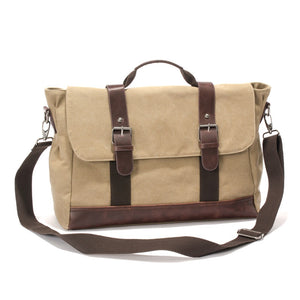 Cheggio Canvas Messenger Bag | Laptop Bag | Satchel Bag 14" - trendyful