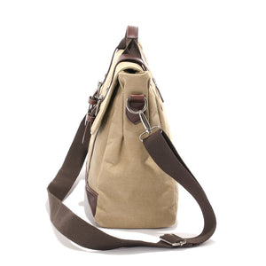 Cheggio Canvas Messenger Bag | Laptop Bag | Satchel Bag 14" - trendyful