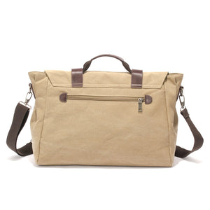 Cheggio Canvas Messenger Bag | Laptop Bag | Satchel Bag 14" - trendyful