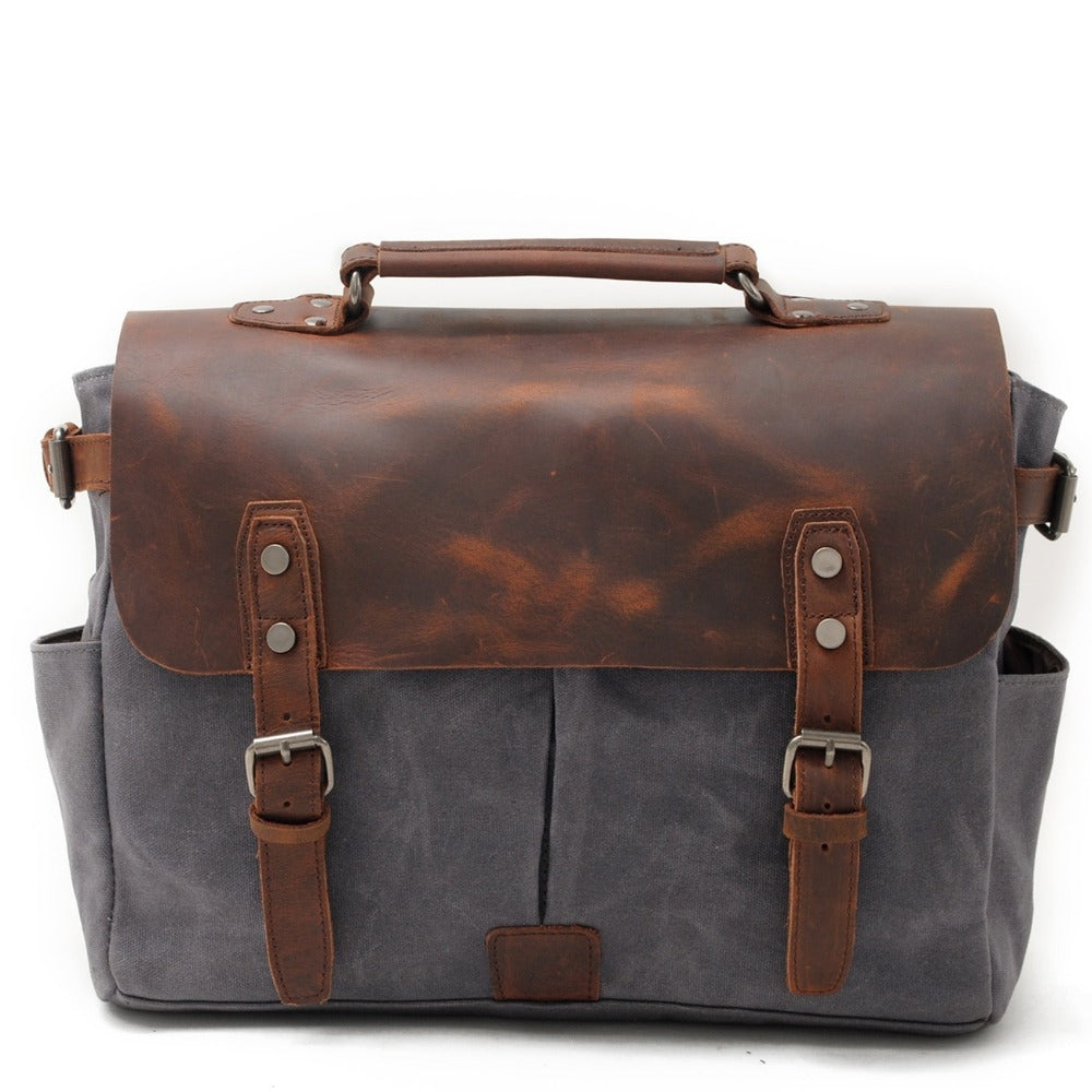 Riverton Canvas Messenger Bag | Laptop Bag | Satchel Bag - trendyful