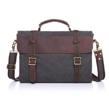 Load image into Gallery viewer, Chester Leather &amp; Canvas Messenger Bag | Satchel | Shoulder Bag - trendyful