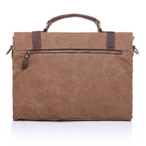 Chester Leather & Canvas Messenger Bag | Satchel | Shoulder Bag - trendyful