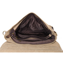 Load image into Gallery viewer, Chester Leather &amp; Canvas Messenger Bag | Satchel | Shoulder Bag - trendyful