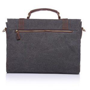 Chester Leather & Canvas Messenger Bag | Satchel | Shoulder Bag - trendyful