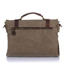 Load image into Gallery viewer, Chester Leather &amp; Canvas Messenger Bag | Satchel | Shoulder Bag - trendyful