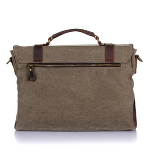 Chester Leather & Canvas Messenger Bag | Satchel | Shoulder Bag - trendyful