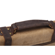 Load image into Gallery viewer, Chester Leather &amp; Canvas Messenger Bag | Satchel | Shoulder Bag - trendyful