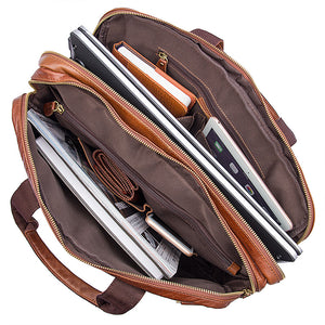 Norfolk Genuine Leather Messenger Bag - trendyful