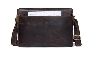 Vintage Leather Messenger Satchel - trendyful