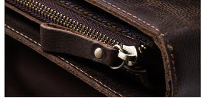 Vintage Leather Messenger Satchel - trendyful