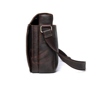 Vintage Leather Messenger Satchel - trendyful