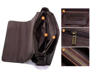 Vintage Leather Messenger Satchel - trendyful