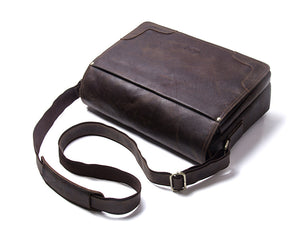 Vintage Leather Messenger Satchel - trendyful