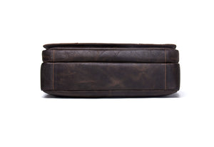 Vintage Leather Messenger Satchel - trendyful