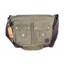 Load image into Gallery viewer, Tyrone Canvas &amp; Leather Messenger Bag | Shoulder Bag - trendyful