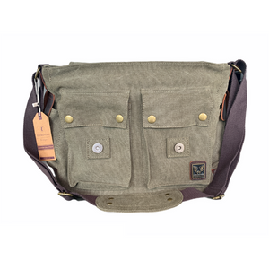 Tyrone Canvas & Leather Messenger Bag | Shoulder Bag - trendyful