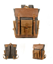 Load image into Gallery viewer, belmont-waxed-canvas-backpack-trendyful