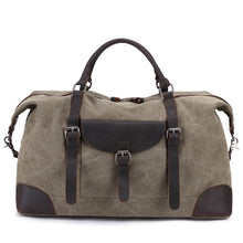 Load image into Gallery viewer, Leeston Canvas Leather Duffle Bag - trendyful