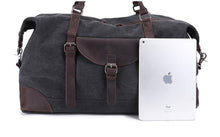 Load image into Gallery viewer, Leeston Canvas Leather Duffle Bag - trendyful