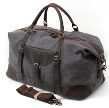 Load image into Gallery viewer, Leeston Canvas Leather Duffle Bag - trendyful