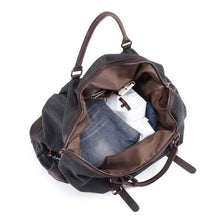 Load image into Gallery viewer, Leeston Canvas Leather Duffle Bag - trendyful