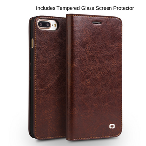 Genuine Leather Wallet iPhone Case - trendyful