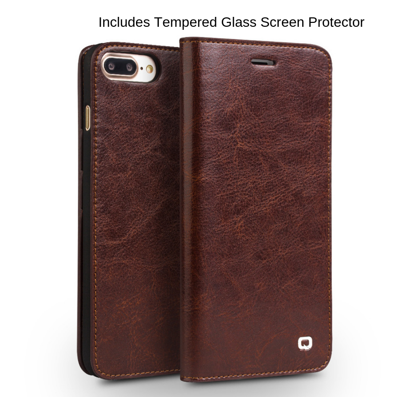 Genuine Leather Wallet iPhone Case - trendyful