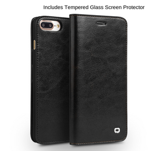 Genuine Leather Wallet iPhone Case - trendyful