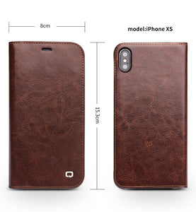 Genuine Leather Wallet iPhone Case - trendyful