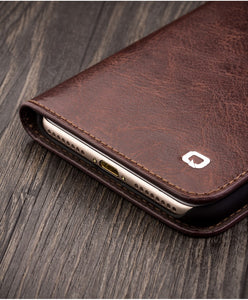 Genuine Leather Wallet iPhone Case - trendyful