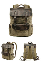 Load image into Gallery viewer, waxed-canvas-backpack-trendyful